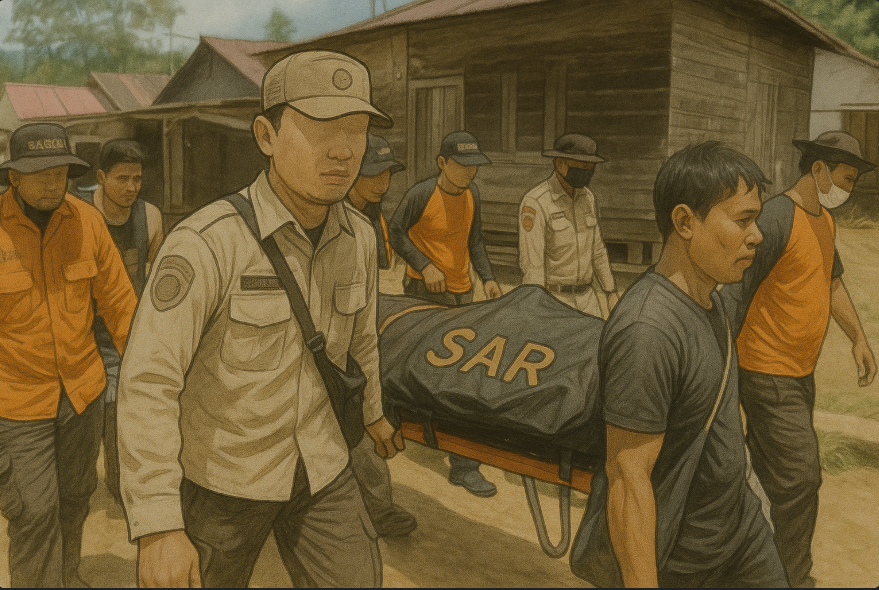 Warga hanyut di Sungai Batang Pasaman