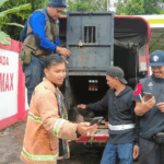 Anak Beruang Madu Terjerat di Kebun Salak Lubuk Sikaping, BKSDA Pasaman Berhasil Evakuasi dengan Dramatis Petugas BKSDA dan Damkar bersiap mengevakuasi anak beruang madu yang terjerat