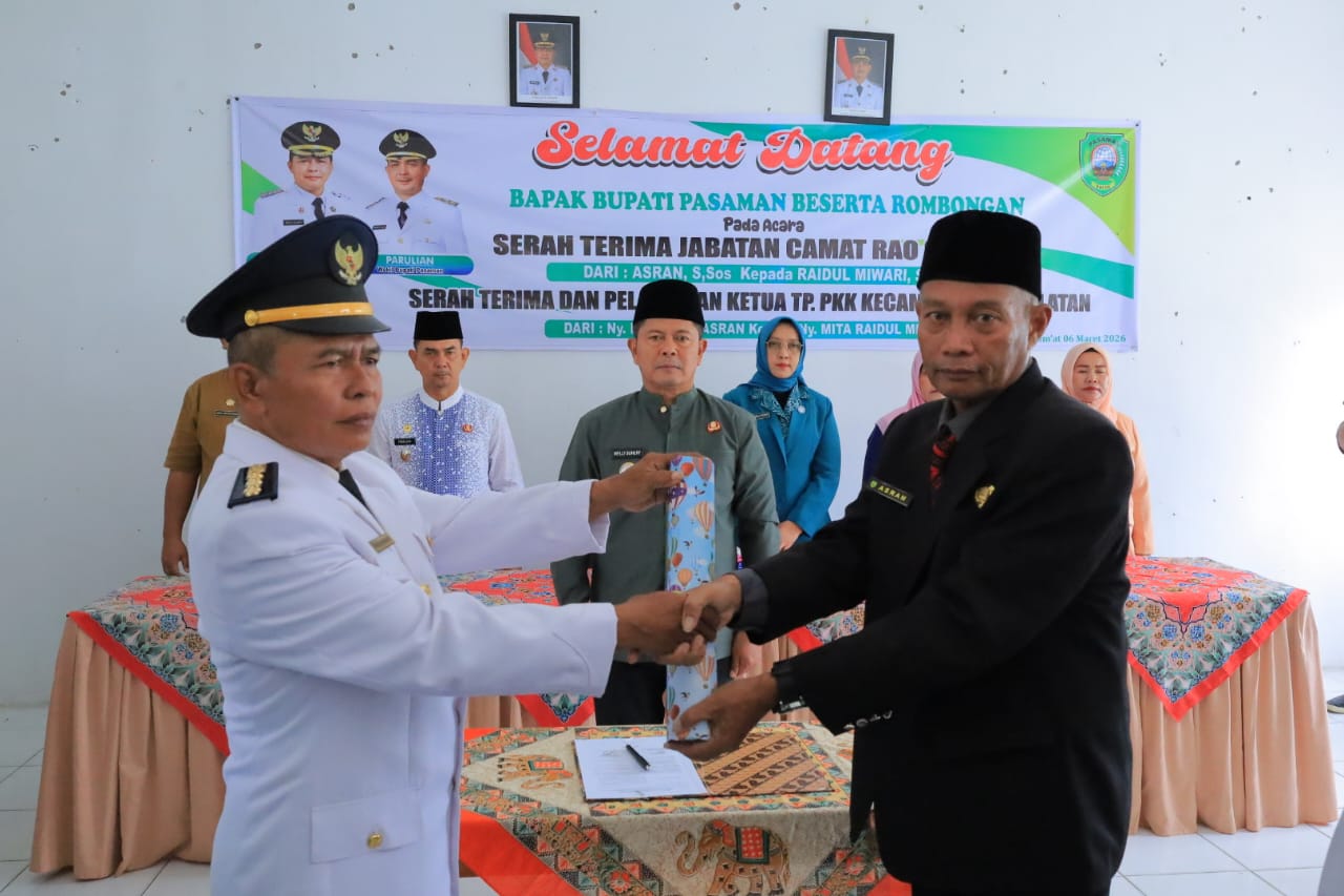 Bupati dan Wabup Pasaman hadiri sertijab Camat Rao Selatan