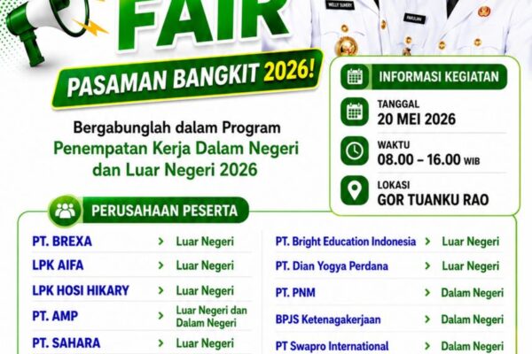 Job Fair Pasaman 2026 menyediakan lebih dari 2.000 lowongan kerja bagi masyarakat