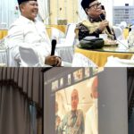Bupati Pasaman Welly Suhery menyapa jemaah haji Kloter 10 melalui pertemuan virtual Zoom dari Ruang Balerong Pusako Anak Nagari