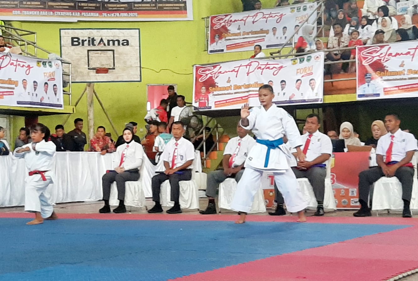 Pembukaan Kejurda FORKI Sumbar 2026 di Kabupaten Pasaman yang diikuti 791 atlet karate.