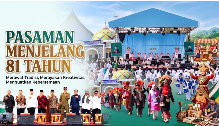 Poster dan suasana persiapan Hari Jadi Kabupaten Pasaman ke-81 tahun 2026